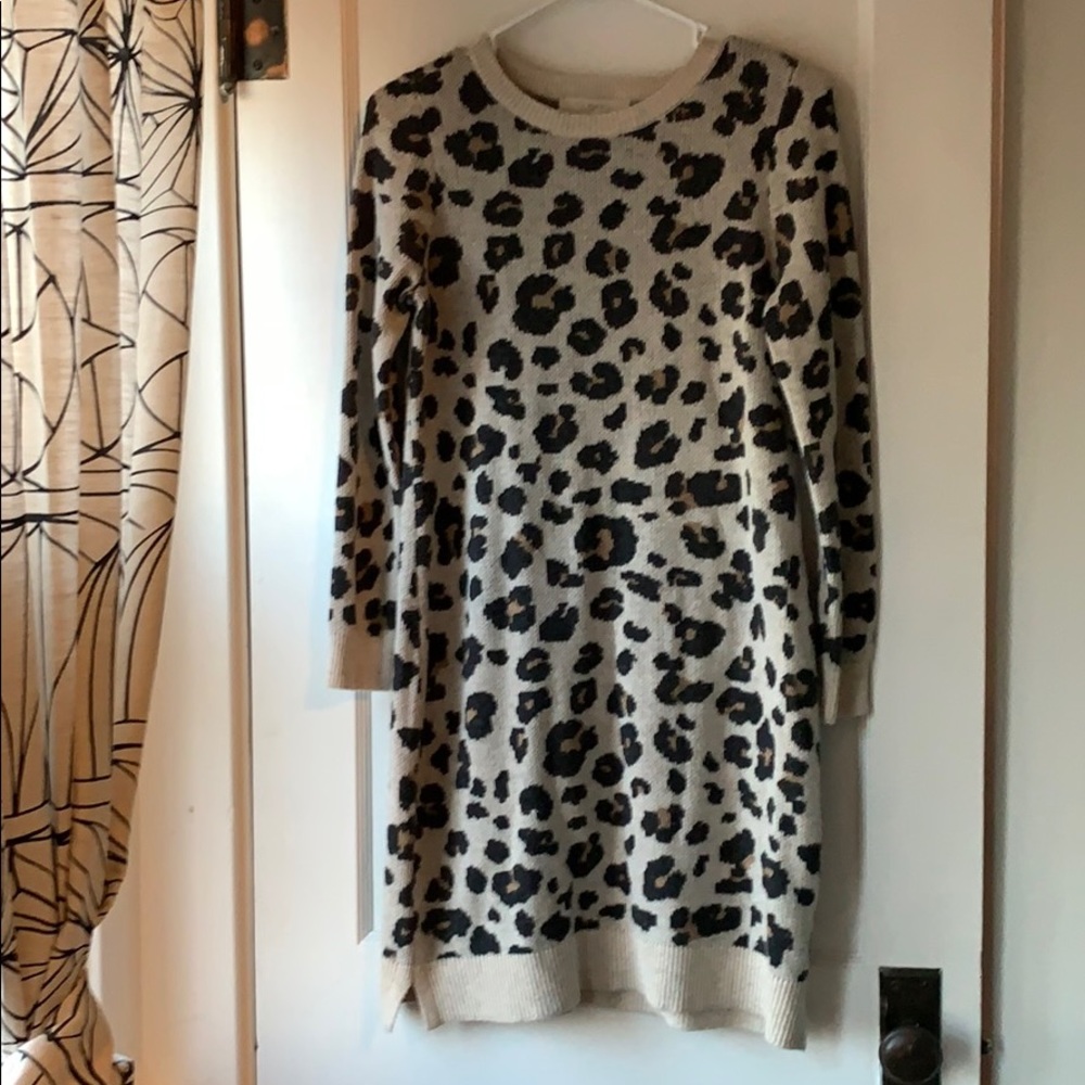 Loft Leopard Sweater Dress